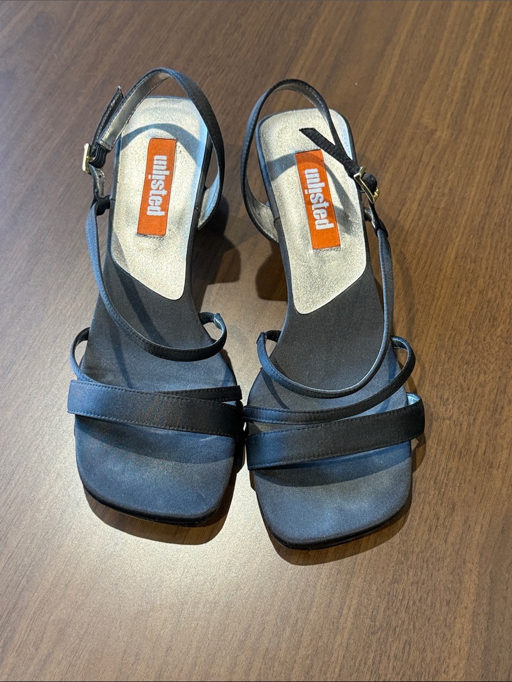 Unlisted Black Strappy Slingback Heels